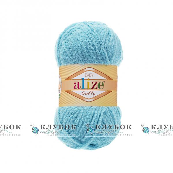 Плюшевая пряжа Alize «Softy / Софти»  №128(морской)