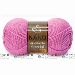 Пряжа напіввовна Nako «Superlambs Special / Суперлембс Спешл» Туреччина №2243(темно рожевий)