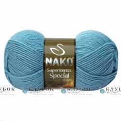 Пряжа напіввовна Nako «Superlambs Special / Суперлембс Спешл» Туреччина №313(блакитний каптан)
