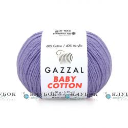 Пряжа Gazzal «Baby Cotton \ Беби Коттон » Турция №3420(сирень)