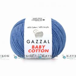 Пряжа Gazzal «Baby Cotton \ Беби Коттон » Турция №3431(джинс)