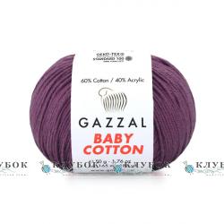 Пряжа Gazzal "Baby Cotton \ Бебі Коттон" Туреччина №3441(баклажан)