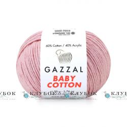 Пряжа Gazzal «Baby Cotton \ Беби Коттон » Турция №3444(пудра)