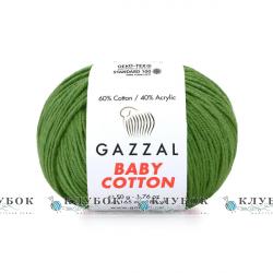Пряжа Gazzal «Baby Cotton \ Беби Коттон » Турция №3449(трава)