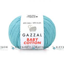 Пряжа Gazzal «Baby Cotton \ Беби Коттон » Турция №3451(лазурный)