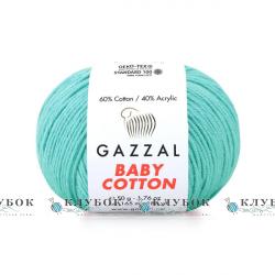 Пряжа Gazzal «Baby Cotton \ Беби Коттон » Турция №3452(бирюза)