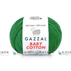 Пряжа Gazzal «Baby Cotton \ Беби Коттон » Турция №3456(зеленый)