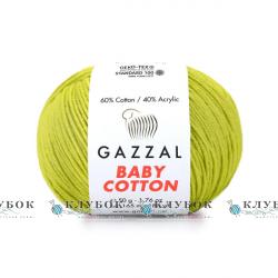 Пряжа Gazzal «Baby Cotton \ Беби Коттон » Турция №3457(оливковый)
