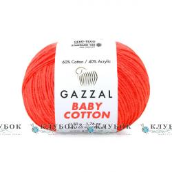 Пряжа Gazzal «Baby Cotton \ Беби Коттон » Турция №3459(апельсин)