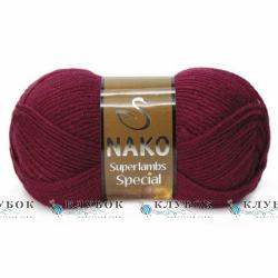 Пряжа напіввовна Nako «Superlambs Special / Суперлембс Спешл» Туреччина №6592(бордо)