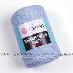 Трикотажна пряжа YarnArt «Macrame Cotton Lurex / Макраме Коттон Люрекс» Турция №729(голубой)
