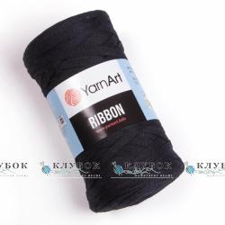 Трикотажная пряжа YarnArt «Ribbon / Рибон»  №750(черный)