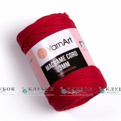 Трикотажная пряжа YarnArt _MACRAME CORD - Макраме Корд 3мм   №773(красный)