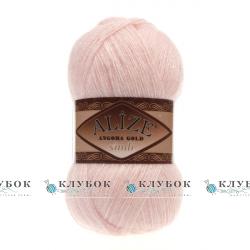 Пряжа Alize «Angora Gold simli / Ангора Голд симли» Турция №271(нежно розовый)