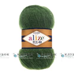 Пряжа Alize «Angora Real 40 / Ангора Реал 40» Турция №563(темно зеленый)