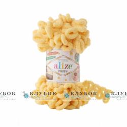 Плюшева пряжа Alize «Puffy / Пуффі»   №509(жовтий)