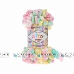 Плюшева пряжа Alize «Puffy color / Пуффі колор»  №5862