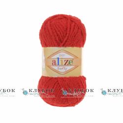 Плюшева пряжа Alize «Softy / Софті»  №56(червоний)