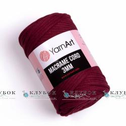 Трикотажная пряжа YarnArt _MACRAME CORD - Макраме Корд 3мм   №781(бордо)